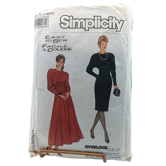 Simplicity 8282 Vintage Sewing Pattern Misses Dress Easy To Sew 1987 Size 10-14 - Picture 1 of 2
